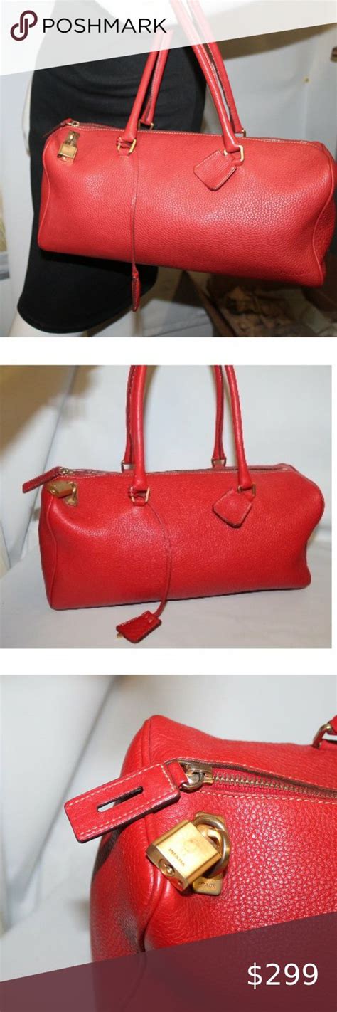 prada cherry red|auth prada red handbag.